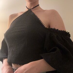 Anthropologie Black Off-Shoulder Women's Top